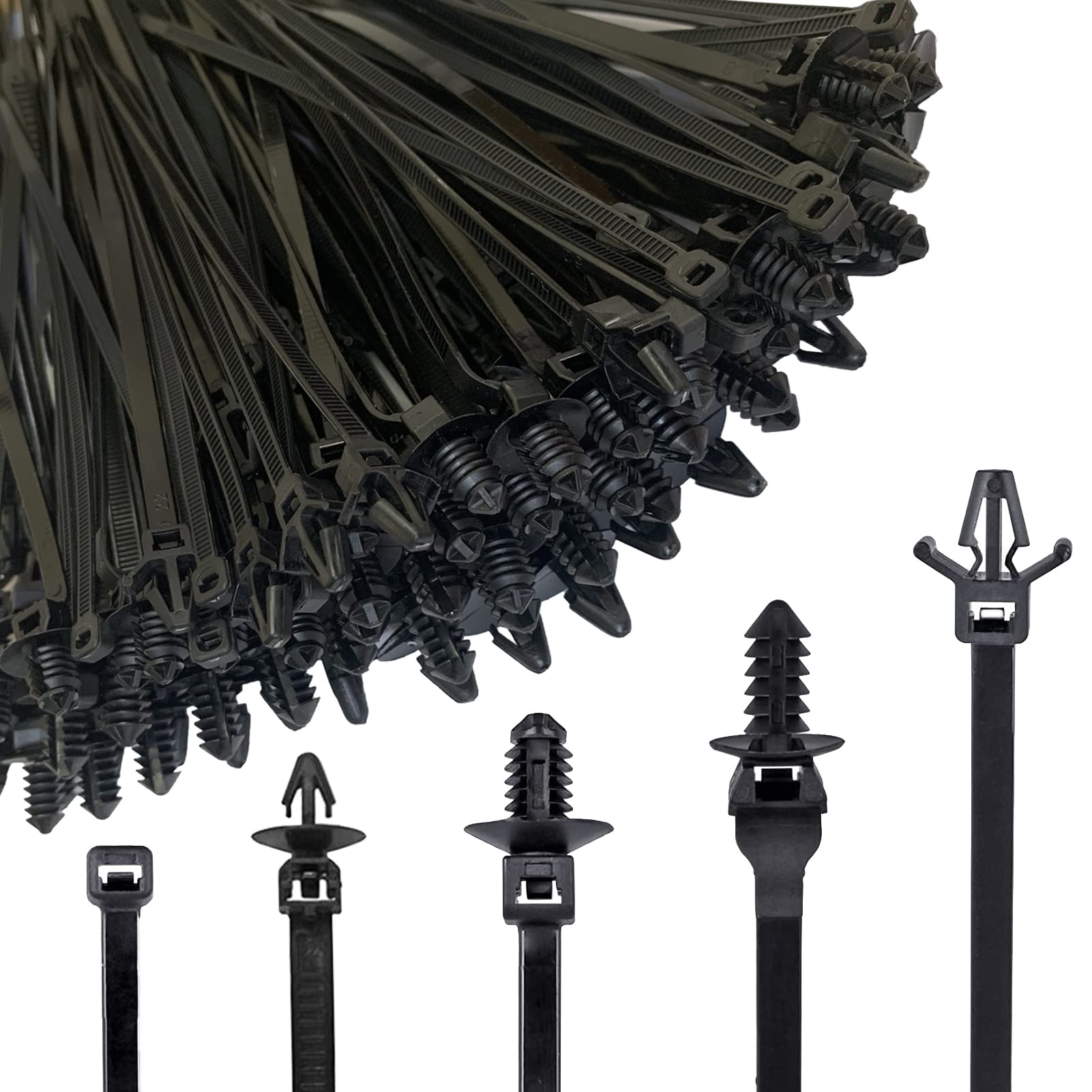 STHIRA® 160Pcs Universal Nylon Push Mount Cable Zip Tie, Self Locking Cable Strap,Heavy Duty Nylon Push Mount Self Locking UV Resistant,5 Most Popular Sizes STHIRA® 160Pcs Universal Nylon Push Mount Cable Zip Tie, Self Locking Cable Strap,Heavy Duty Nylon Push Mount Self Locking UV Resistant,5 Most Popular Sizes
